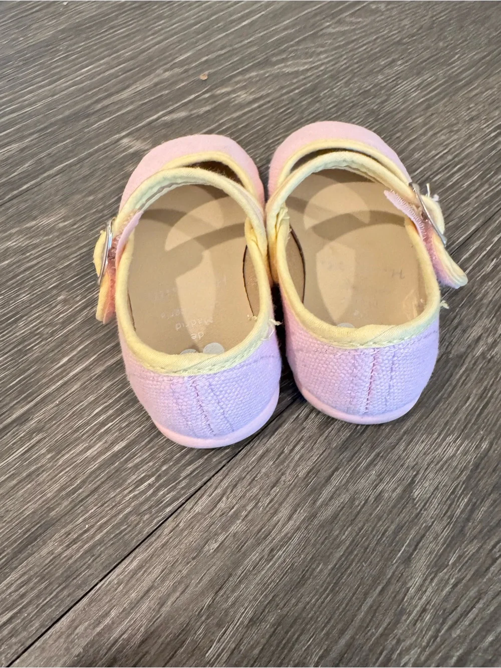 Hermosilla Girls Canvas light pink and yellow Mary Jane Shoes